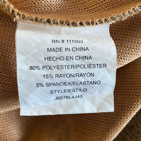 June & Hudson Women's Tan Knitted Puff Shoulder Ribbed Pullover Sweater Size S - Picture 6 of 7